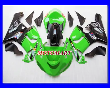Motorno kolo Oklep komplet za KAWASAKI Ninja ZX6R 05 06 ZX6R 636 2005 2006 Znanih zelena črna ABS Fairings komplet +7 darila SX37