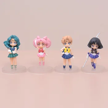 6pcs Sailor Moon Dejanje PVC Materiala Številke Anime Model Smešno Darilo za Odrasle in Otroke, Igrače Ukrepi Slika Figur Igrače za Otroke