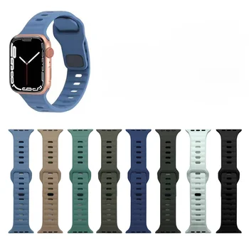 Združljiv Z Apple Watch Športni Pas Z Črni Kvadrat Sponke Barva Silikonski Trak Watch Band