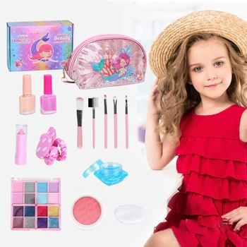 Odlično Darilo za Rojstni dan za Dekleta Princesa Ličila Nastavite s Kozmetičnimi Vrečko Otrok Kozmetika Igrače Deklet Make-up Box Darilo