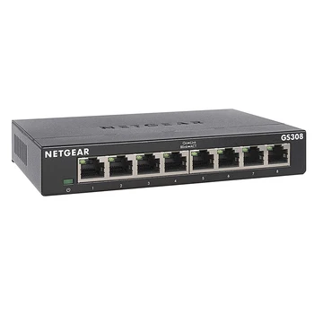 NETGEAR GS308 8-Port Gigabit Ethernet Neurejeni Stikalo za Kovinsko lupino, Gigabit 8-port Serija 300 SOHO Neurejeni Stikalo