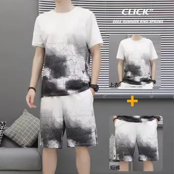 2023 Poletne Moške Določa Japonska Moda Moških Oblačil Digitalni Tisk, Majica+Hlače 2 Kos Določa Priložnostne Harajuku Trenirka Moški Set