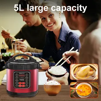1000W Električni Kuhinjski Aparat Lonci za Kuhanje lonec Večnamensko Gospodinjski 5L Multi-funkcijo kuhinjskih pripomočkov za Dom