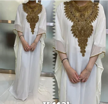 Bela Kaftans Farasha Abaya Obleko V Dubaju Maroko Zelo Fancy Dolgo Obleko Evropski in Ameriški Modni Trend