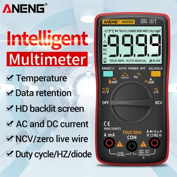 ANENG AN8008 Digital Mini Multimeter rm 409b dvojno varovalko auto-obseg medidor eléctricoTrue-RMS Tranzistor Kondenzator Teste