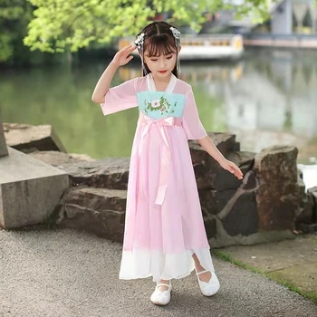 Otroci Cosplay Kostum Kitajski Dekle Folk Dance Obleko Otrok Vile Tang Dinastije Oblačila za Dekleta Uspešnosti Kitajski Kostumi