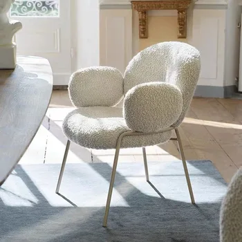 Po meri Nordijska luč luksuzni stoli jedilnico z moderno in minimalistično zasnovo za domačo uporabo, opremljen z naslonom stola