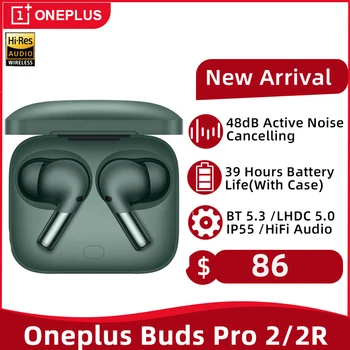 Oneplus Brsti Pro 2 2R TWS Slušalke Bluetooth 48dB Aktivni šumov Brezžične Slušalke 39Hour Baterije IP55 Oneplus 11