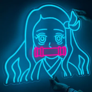 Po meri Anime Neonske Znaki Estetske Luštna Punca Led LED Luči Spalnica Dekoracijo Akril Za Otroke Stranka Darilo Doma Kawaii Nočna Lučka