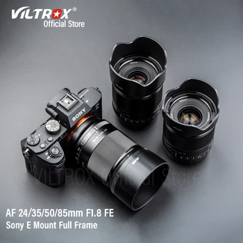 VILTROX 24 mm 35 mm 50 mm 85mm F1.8 Sony E Objektiva za Fotoaparat Samodejno Izostritev celotne slike Prime Velike Zaslonke Portret FE za Sony E Mount A7