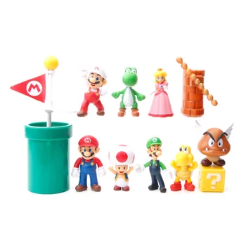 12 KOS Super Mario PVC figuric Lutke Za Otroke Darilo za Rojstni dan Torta Okrašena Igrača