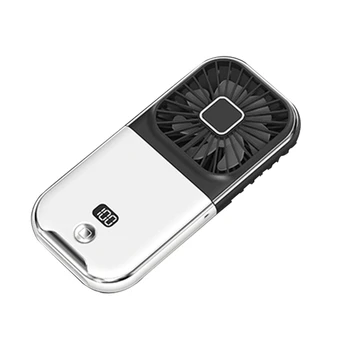 1 Kos Mini Prenosni Zunanji Ročni Ventilator Vratu Ventilator USB Polnilne 180° Zložljiva Brezžično Namizje Fan White&Black