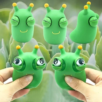 Smešno Zrkla Počil Stisnite Igrača Zelene Oči Caterpillar Pošast Ščepec Igrače Za Odrasle Otroke Za Oprostitev Stres Fidget Tlaka Igrače Darila