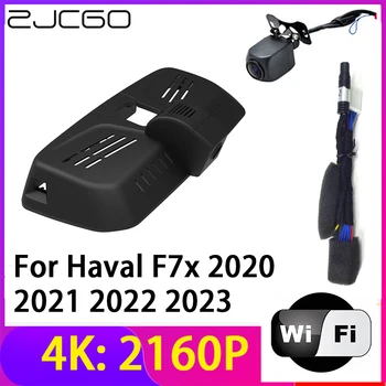 ZJCGO 4K 2160P Dash Cam Avto DVR Kamera 2 Objektiv Diktafon Wifi Nočno Vizijo za Haval F7x 2020 2021 2022 2023