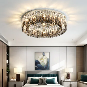 Sodobna edinstveno kristalno stropne svetilke K9 sivo gospodinjski luksuzni chrome jekla namestitev umetniške dekoracijo Led notranjost
