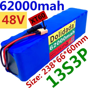 48V litij-ionska baterija 48V 62Ah 1000w 13S3P Litij-ionske Baterije Za 54.6 v E-kolo, Električna kolesa, Skuterja z BMS