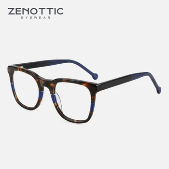 ZENOTTIC 2023 Modni Tisk Acetat Optičnih Očal Okvir za Unisex Square Brez Recepta Jasno, Leče Očala A01060