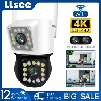LLSEE, 4K, 8MP, CCTV WIFI kamera, zaščita IP kamere PTZ zunanji nadzor kamere, dvosmerna glasu, barve, night vision,