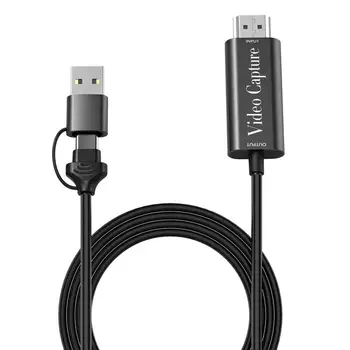 USB Dvojni Vmesnik Kabel za Display Port Video Grabežljivac Kabel Za Računalnik, Telefon Snemanje 1080P Video v Živo