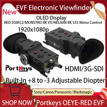 PortKeys OEYE-RDEČE 3G-SDI/4K HDMI EVF Elektronsko Iskalo OLED Zaslon Za Blackmagic Panasonic Sony, Canon Fotoaparati