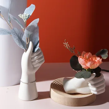 Nordijska INS Obrti Človeško Telo Ročno Oblikovane Keramične Vaze Dnevna Soba Preprost Cvetlični Aranžma za Dom Dekor
