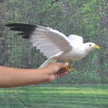 velika 32x60cm perje galeb ptica,Ročno izdelan model,polietilen&perje širi krila ptic,doma dekoracijo igrača darilo w3949