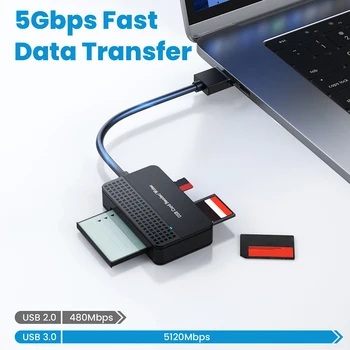 USB 3.0 Tip C USB Kartice Pisatelj 4 v 1 Memory Smart Card Reader 5Gbps Flash Card Adapter 20 cm Kabel, SD TF PRIM MS