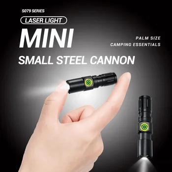 Svetilka LED USB C Polnilna Mini 16340 18650 Baterijo 1500lm Močno Svetilko Lahko Zaprejo z Enim Klikom Baklo Luči