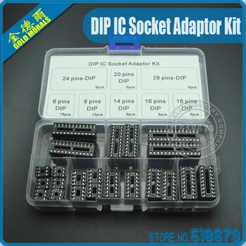 66pcs 6,8,14,16,18,20,24,28 zatiči-DIP IC Socket Adapter Spojka Tip Vtičnice za Vgradnjo na Debelo