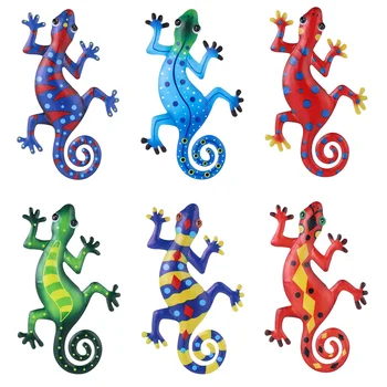 Colorfu Kovinski Gecko Stenski Dekor Notranja Zunanja Visi Dekor Prenosni Umetnostne Obrti Skulpture Inspirativno Kiparstvo