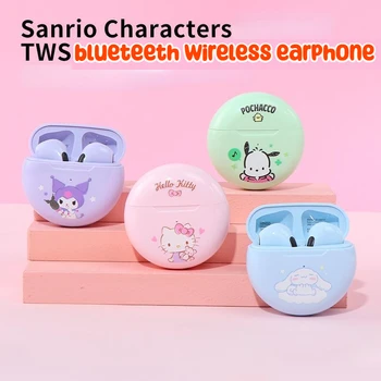 Miniso Sanrio Cinnamoroll Kuromi TWS Srčkan Bluetooth Brezžične Slušalke HD HiFi HelloKitty risanka slušalke študenti otroci moda