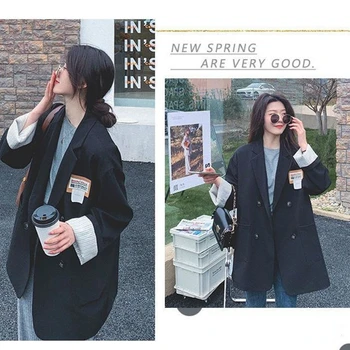 Jopič Žensk Pomlad Jesen Suknjič Korejski Moda Svoboden Coats Luksuzni Oblikovalec Oblačil Blazerji Femme Urad Ženske
